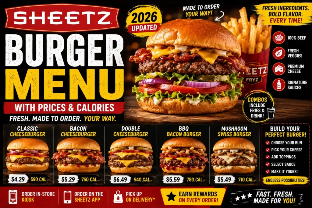 Burger Menu with Prices