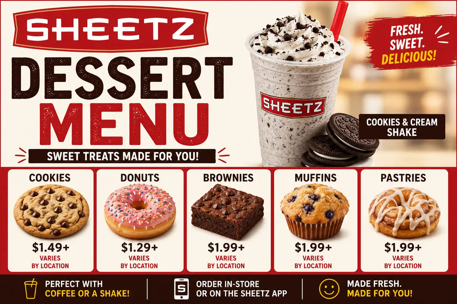 Sheetz Dessert Menu with Prices (2026)